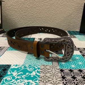 Women’s Ariat Leather Belt (Brown) Large